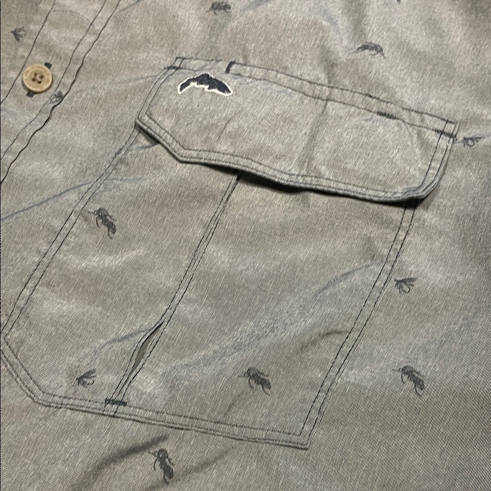 Simms Gray Patterned Button Down Shirt - Picture 3 of 10